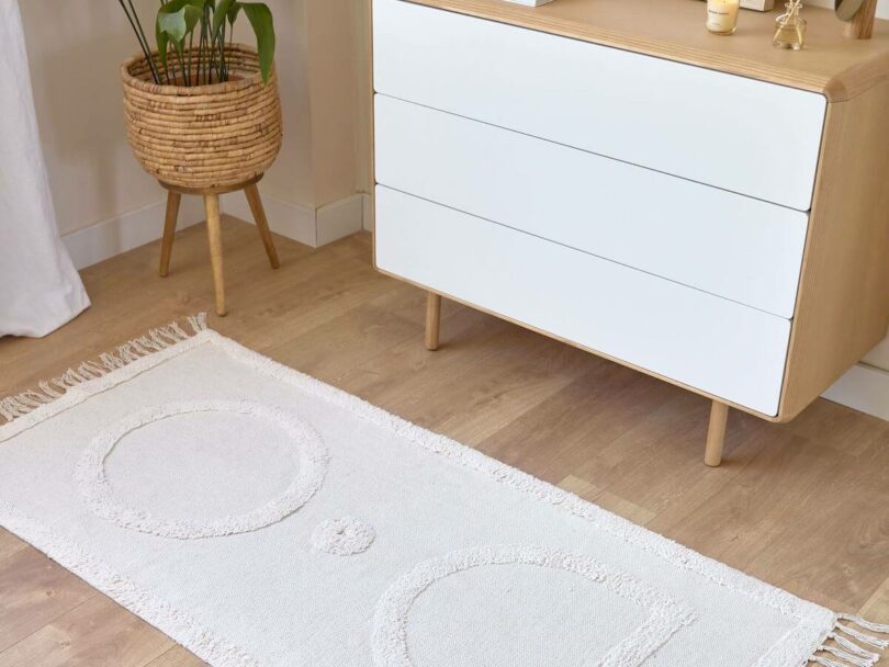 Bavlnený koberec barnebale 70 x 140 cm béžový