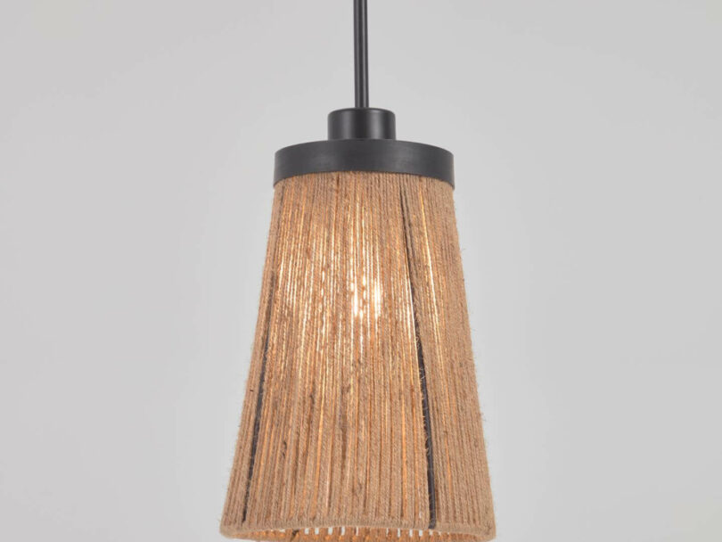 Jutové stropné tienidlo Moda Ø 17 cm prírodné