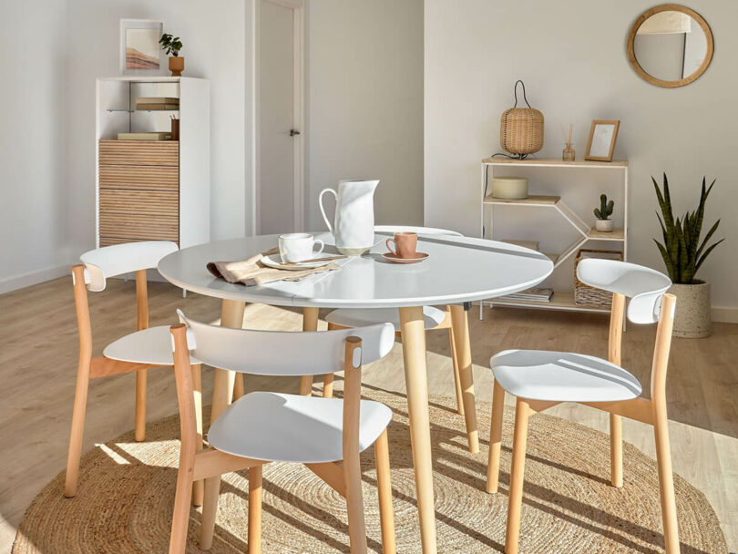 Jedálenský stôl quio Ø 120 (200 x 120) cm biely
