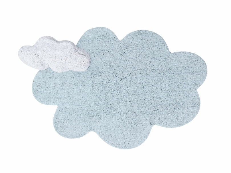 Prateľný koberec puffo modrý