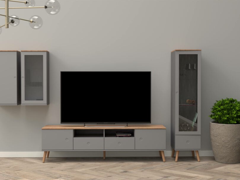 TV stolík todo 192 x 54 cm sivý