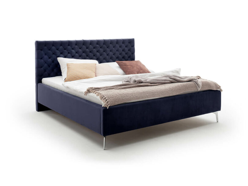 Čalúnená posteľ oliver s úložným priestorom 160 x 200 cm modrá