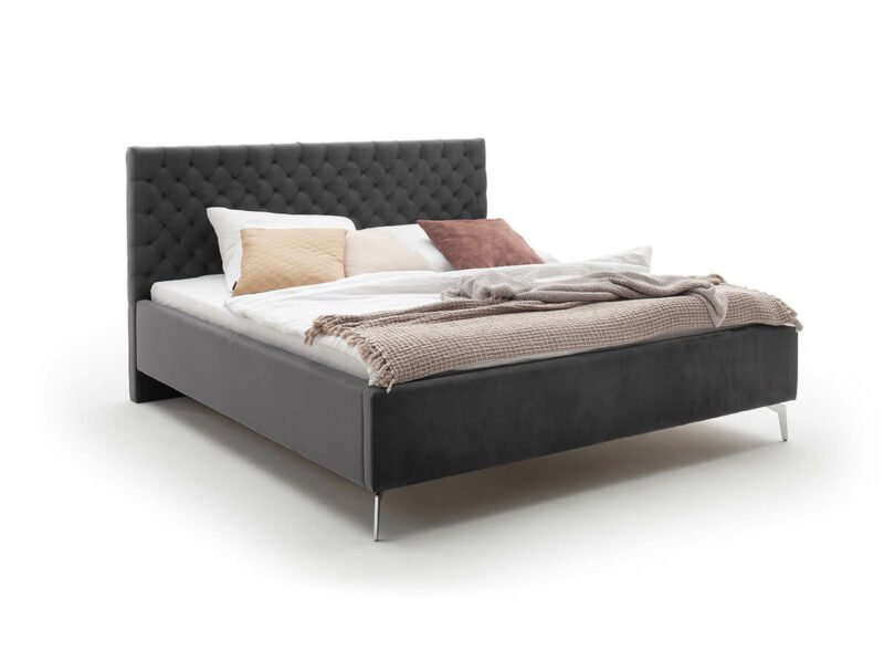 Čalúnená posteľ oliver s úložným priestorom 160 x 200 cm antracitová