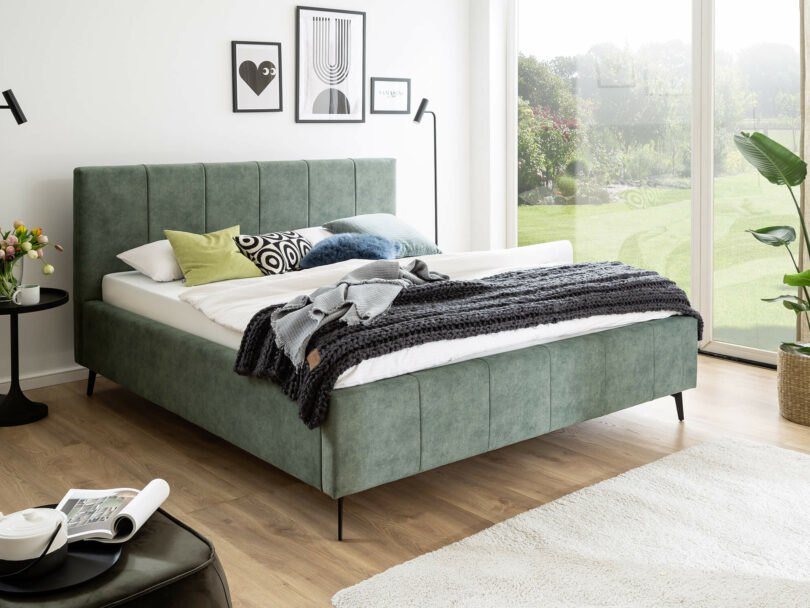Čalúnená posteľ zallino s úložným priestorom 180 x 200 zelená