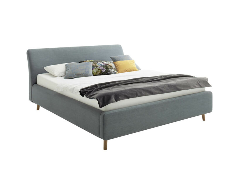 Čalúnená posteľ lemina s úložným priestorom 180 x 200 cm modrá