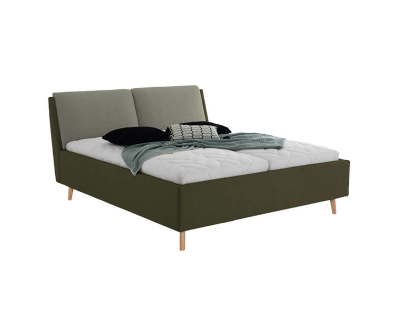 Čalúnená posteľ talleva s úložným priestorom 160 x 200 cm zelená