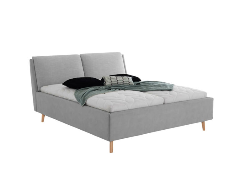 Čalúnená posteľ talleva s úložným priestorom 160 x 200 cm svetlo sivá