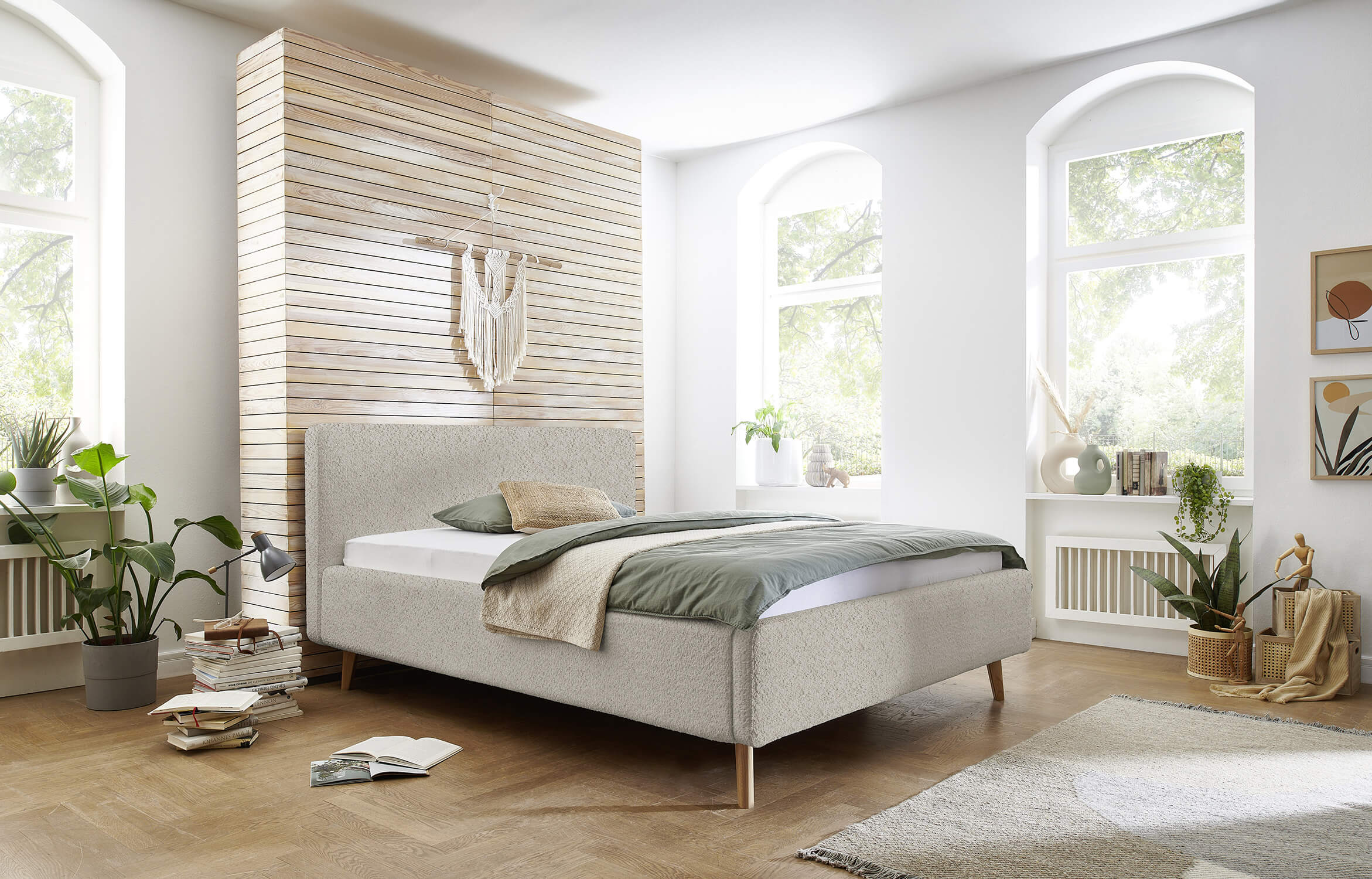 Dvojlôžková posteľ taupe 140 x 200 cm fleece béžová