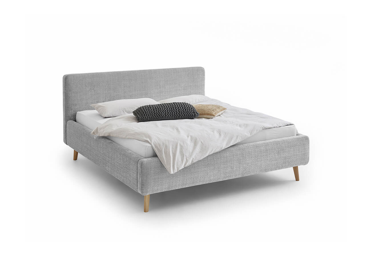 Dvojlôžková posteľ taupe 160 x 200 cm chenille sivá