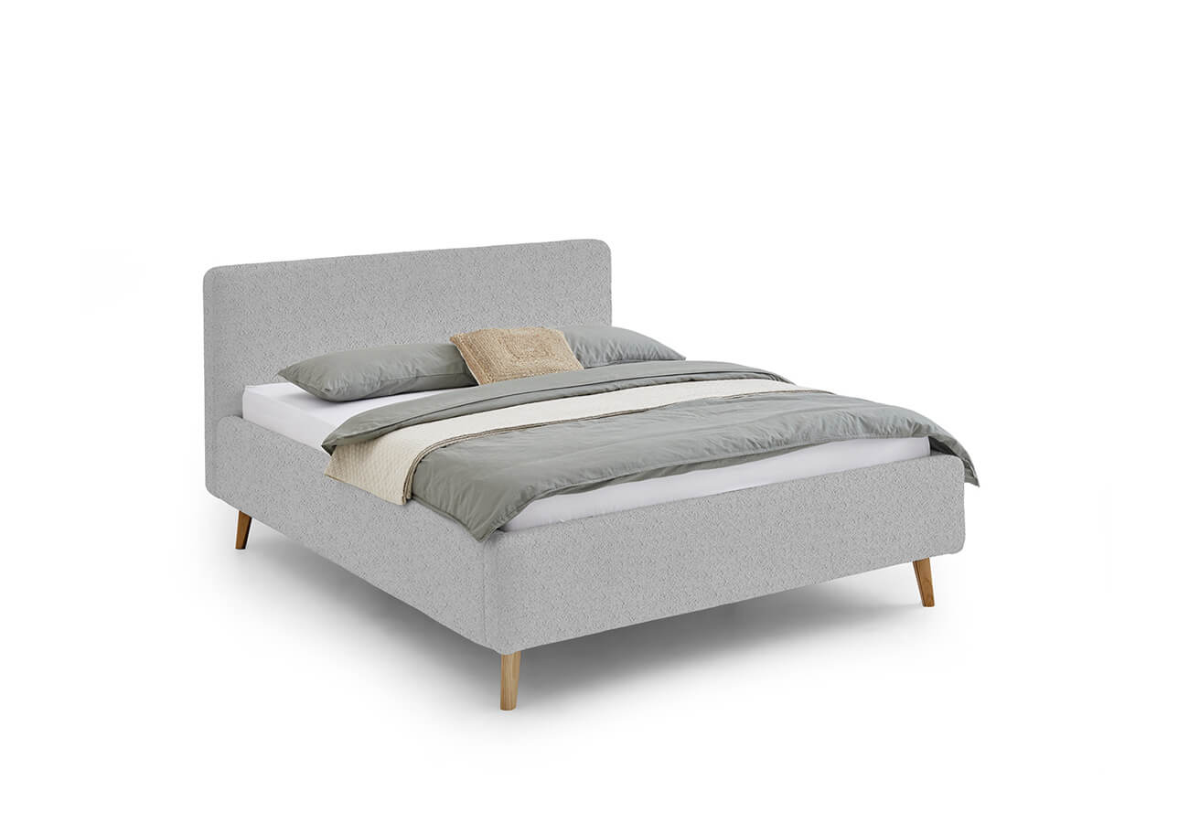 Dvojlôžková posteľ taupe s úložným priestorom 140 x 200 cm fleece sivá