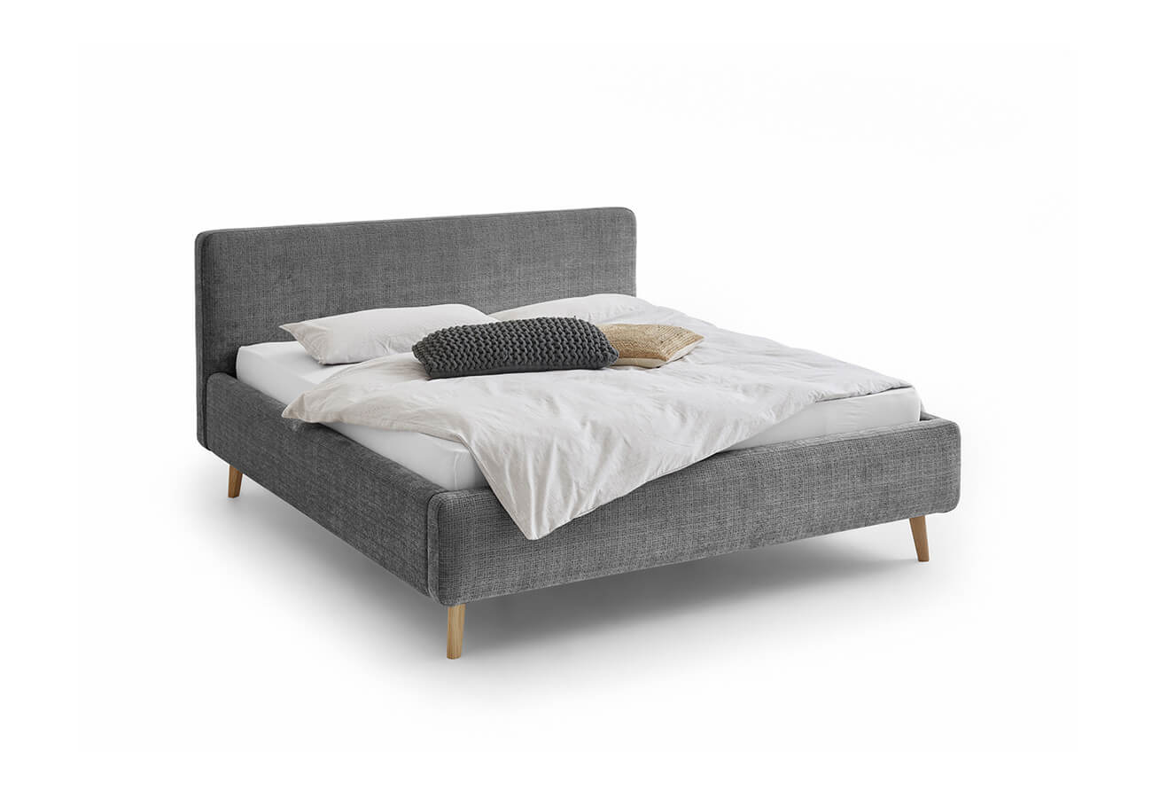 Dvojlôžková posteľ taupe s úložným priestorom 160 x 200 cm chenille antracit