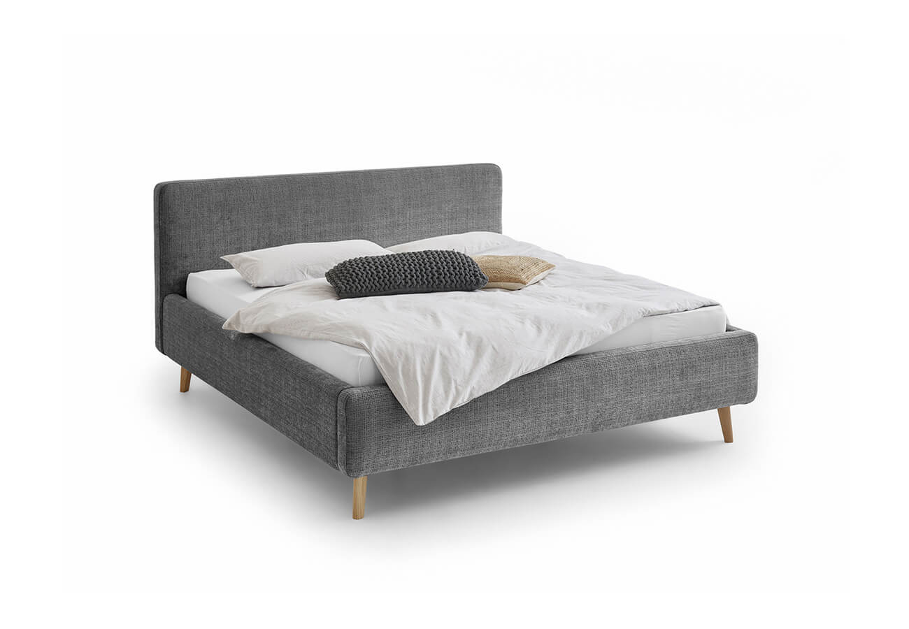 Dvojlôžková posteľ taupe s úložným priestorom 140 x 200 cm chenille antracit