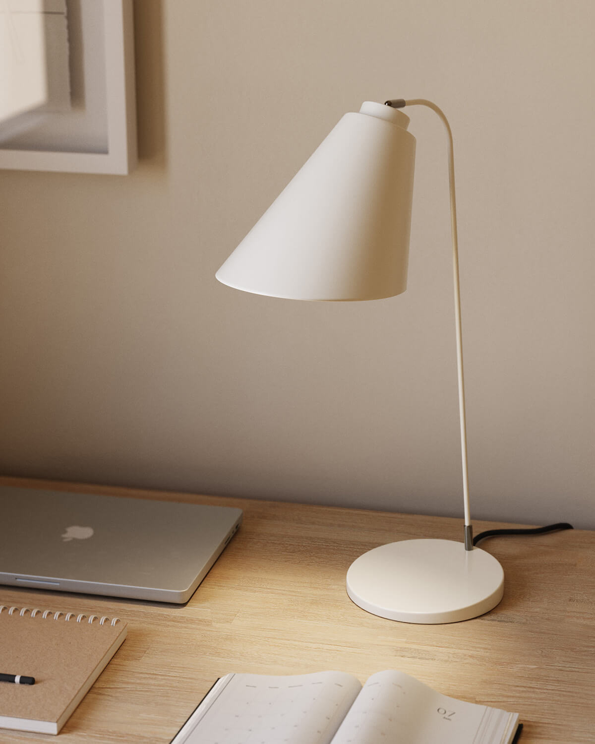 Stolná lampa rampi biela