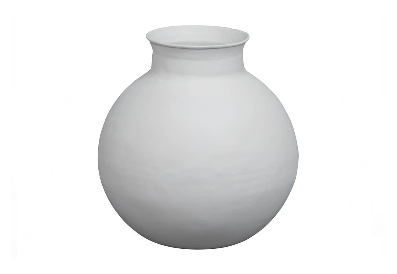 Kovová váza givici Ø 43 cm biela