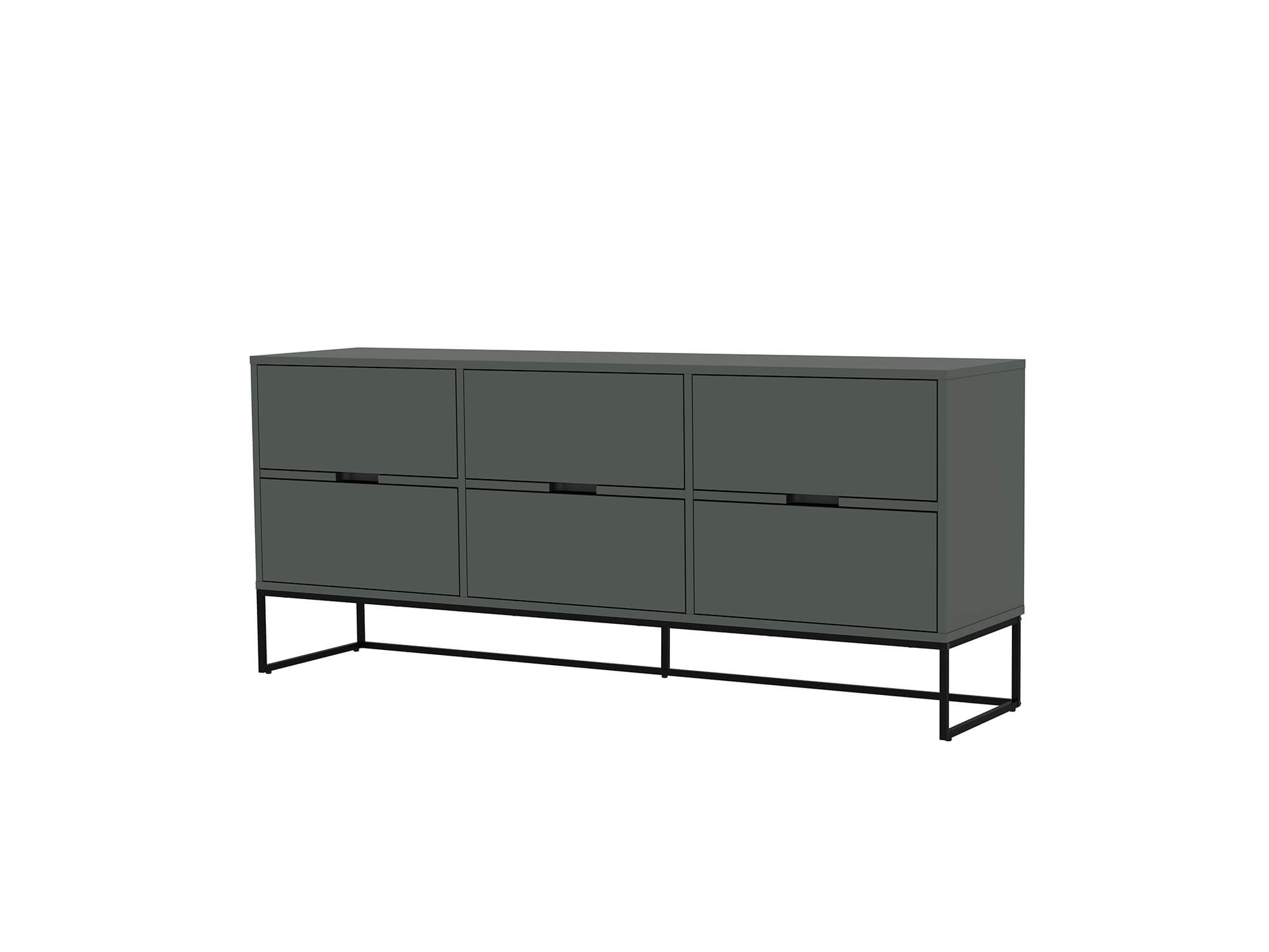 Komoda pili so zásuvkami 176 x 76 cm sivozelená