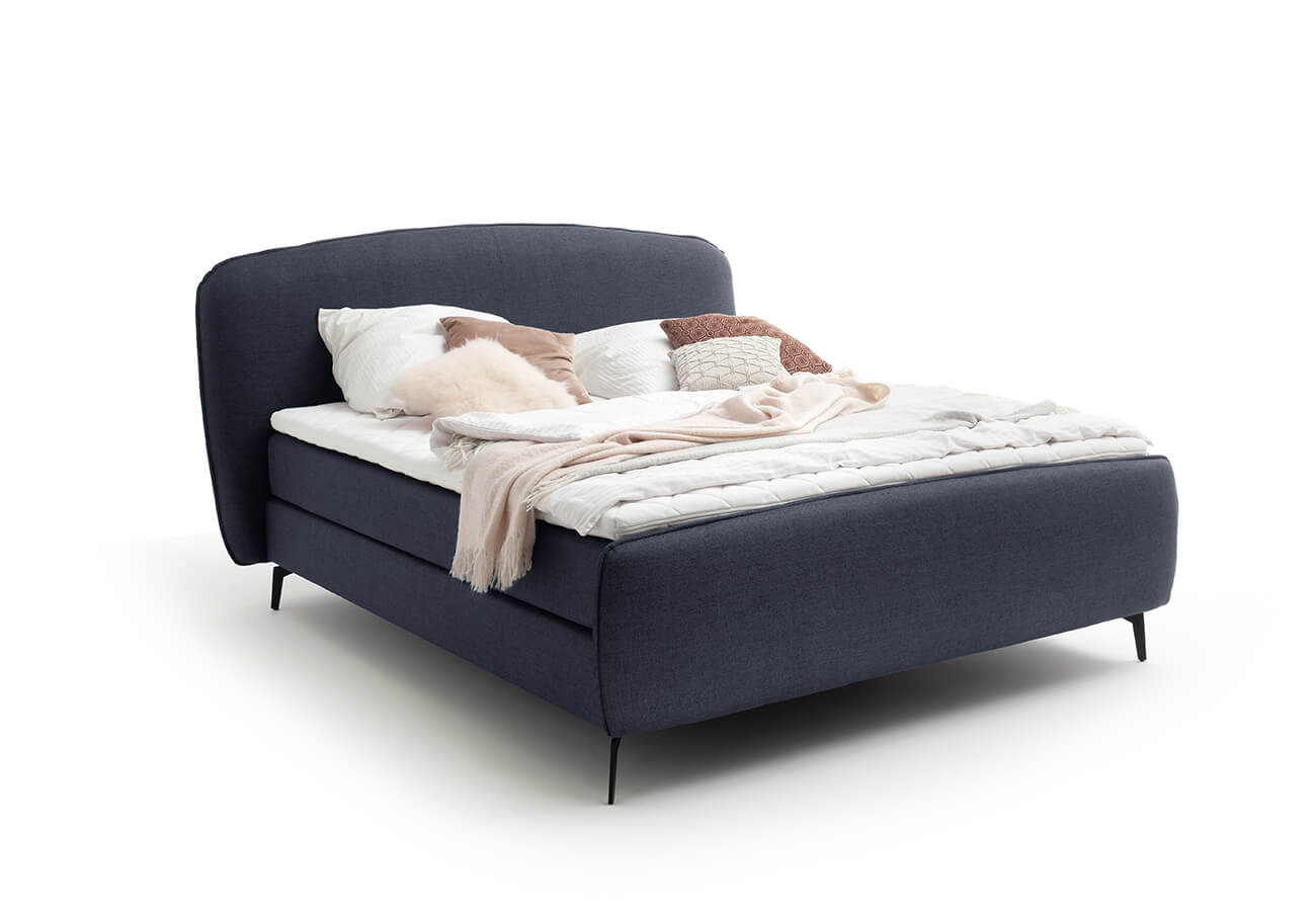 Boxspring posteľ molena 160 x 200 cm tmavo modrá