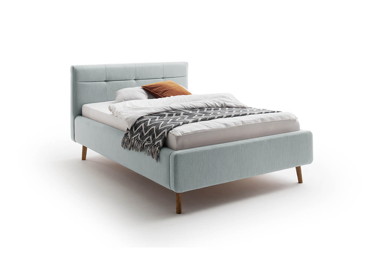 Dvojlôžková posteľ anika s úložným priestorom 140 x 200 cm bledomodrá