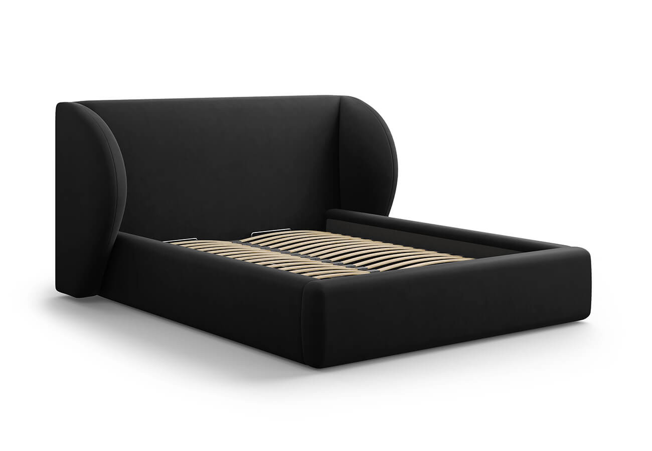 Čalúnená posteľ milany s úložným priestorom 180 x 200 cm čierna