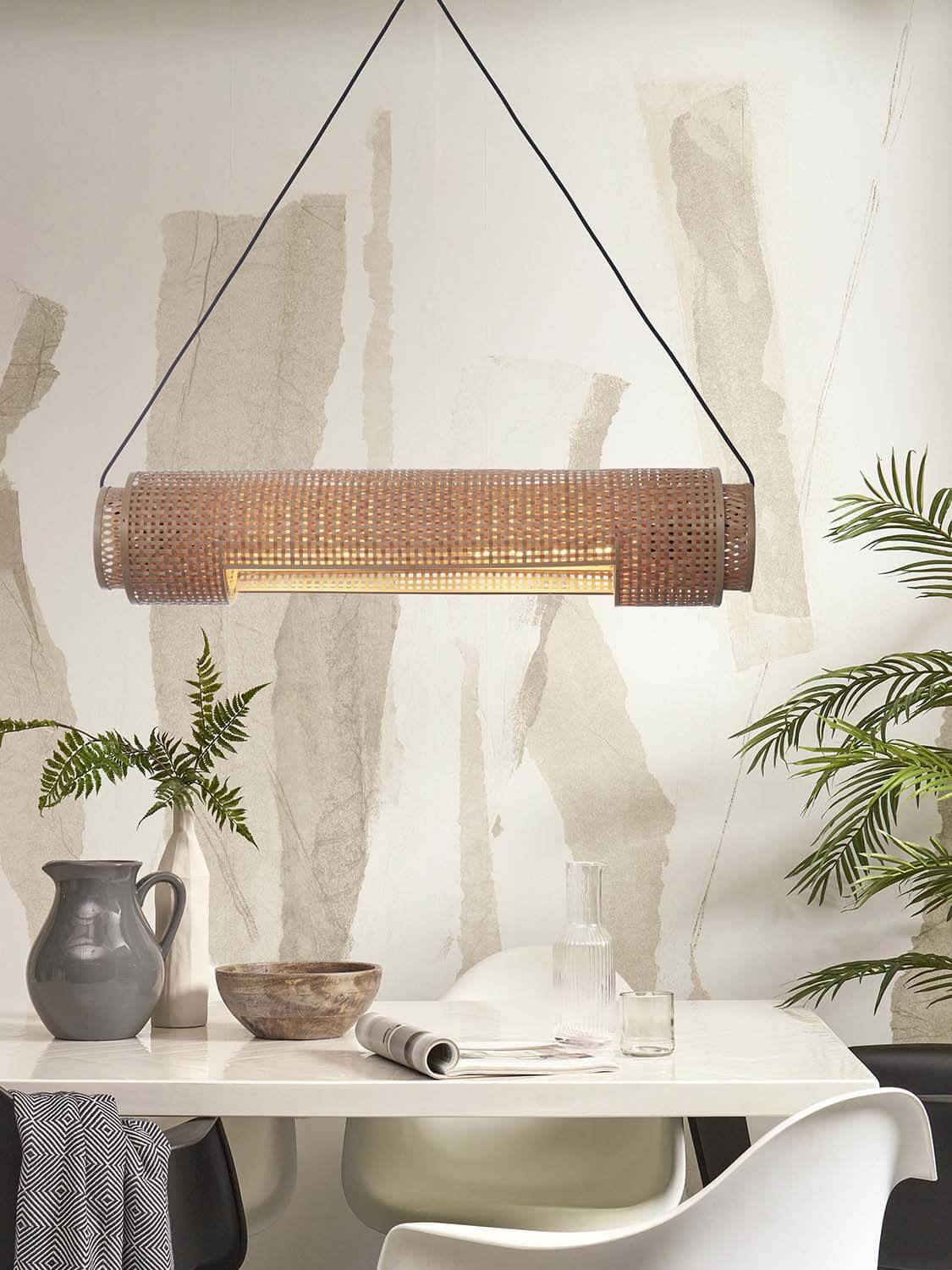 Stropná visiaca lampa bhutan 85 cm prírodná
